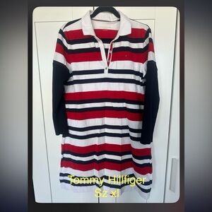 Tommy Hilfiger Red, White, and Black Striped Dress